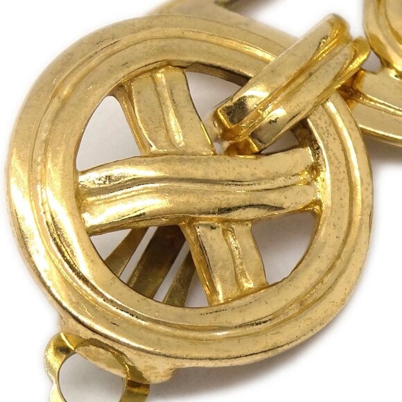 Chanel Dangle Hoop Earrings Clip-On Gold 96P 131963 - Picture 3 of 4